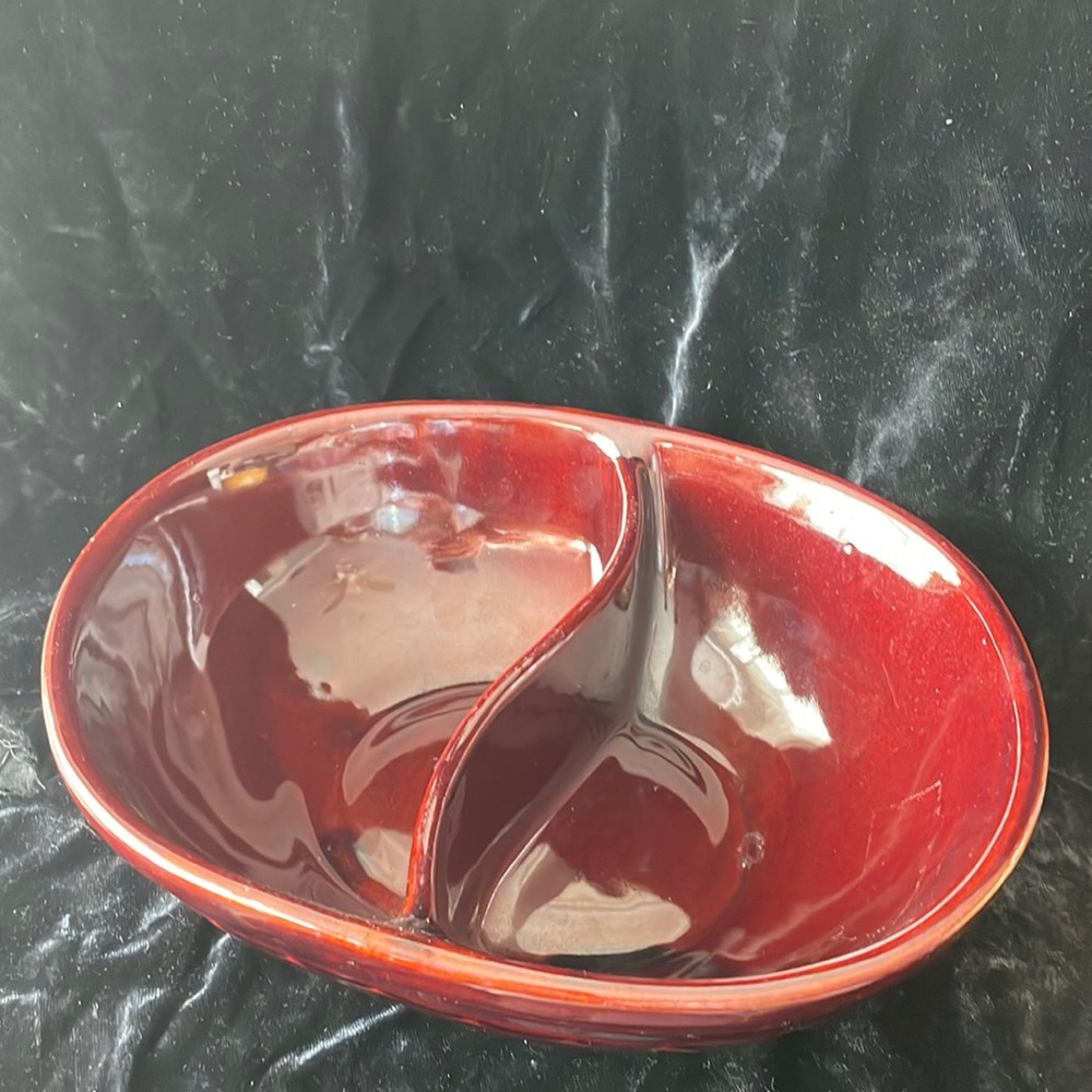 Mar-Crest brown glaze oval vegetable dish